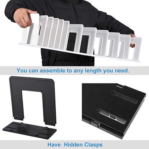 Miniatura 6 de Adjustable Vertical File Sorter Sturdy Plastic Expandable Upright File Holder, Desktop Binder Organizer, School Office Organization Bookshelf