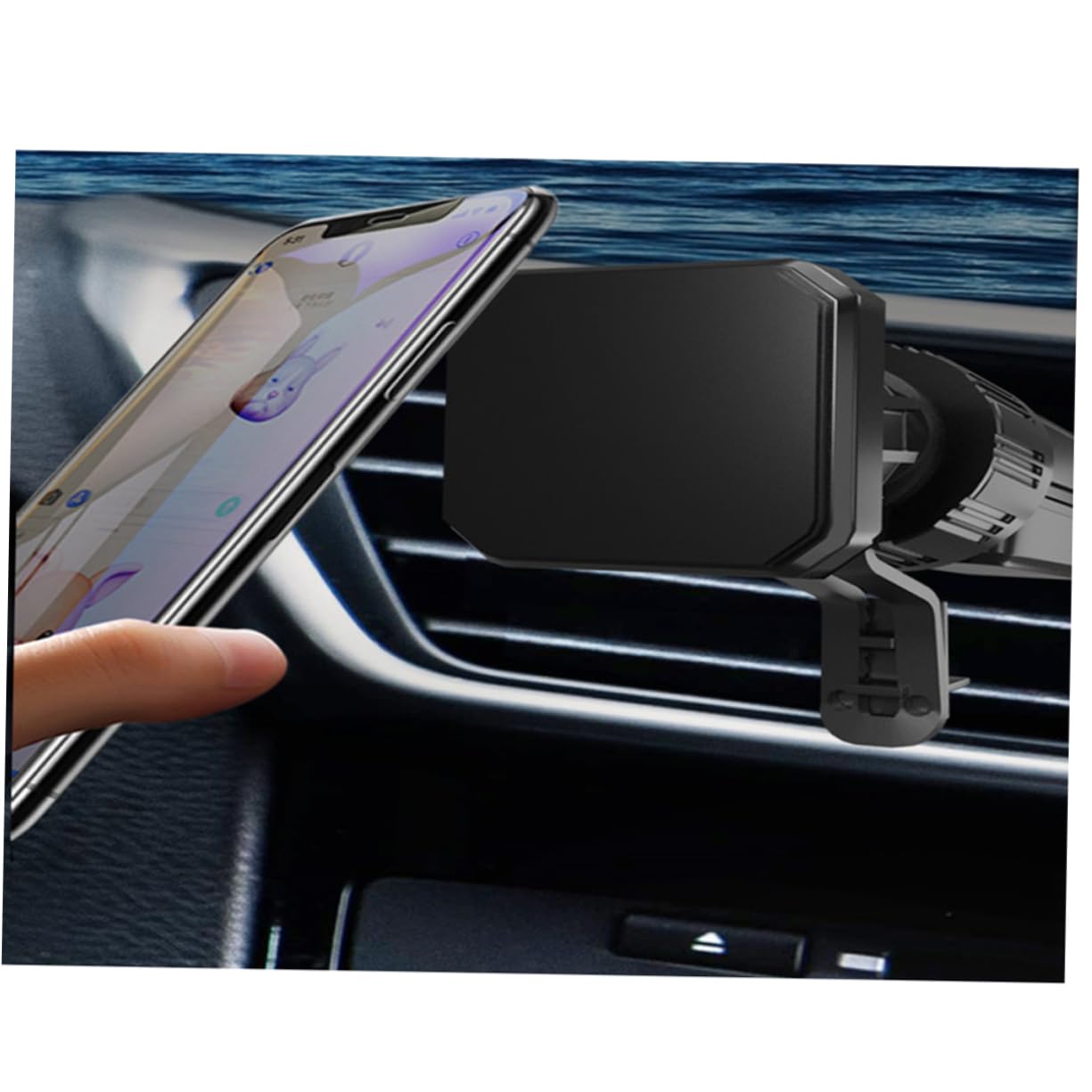 HEMOTON 3pezzi Supporto Magnetico Per Smartphone Da Auto Supporto Per Ventilazione Rotazione Per Navigazione e Chiamate Compatibile Con Smartphone Nero