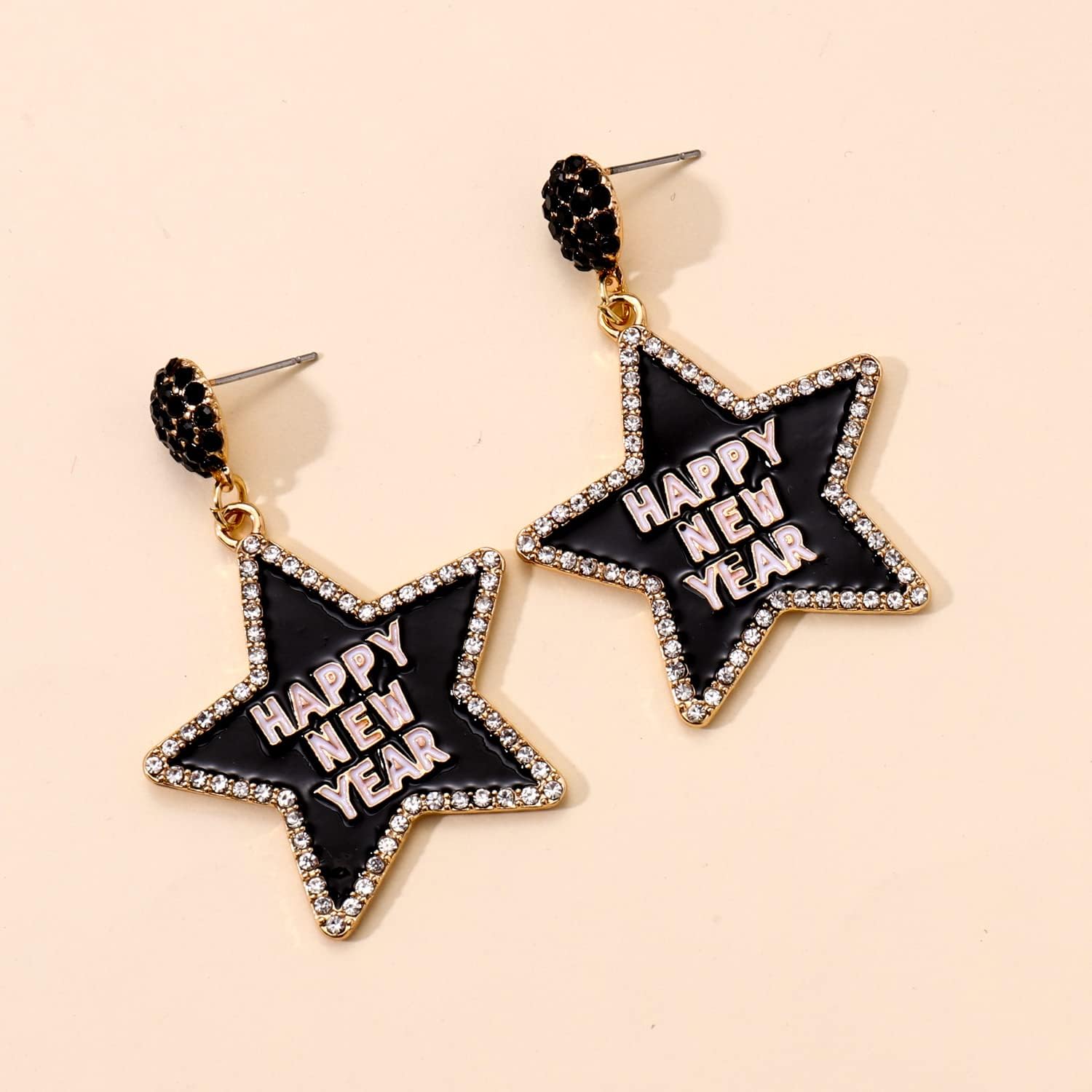 Happy New Year Earring for Women Glitter Rhinestone Star Dangle Earrings Holiday New Year’s Eve Earrings Festive Party Jewelry Gifts - Image 7