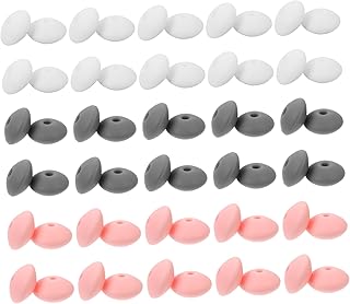 KOMBIUDA 60 Peças De Contas De Silicone Para Bebês Brinquedos Para Mastigar Brinquedos Infantis Para Brinquedos Para Bebês Brinquedos Para Bebês Colar De Contas Contas DIY Pulseira