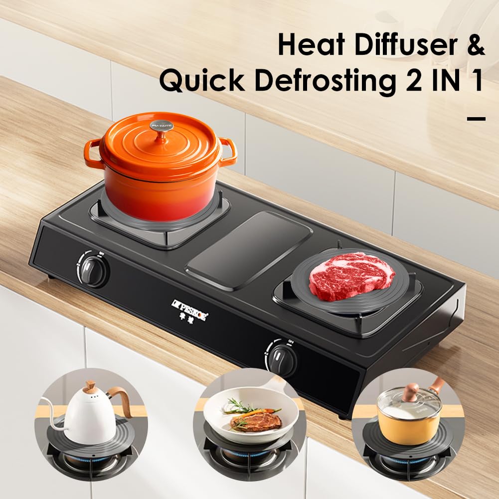 Diffuseur de Chaleur en Alliage Aluminium 28cm pour Cuisinière à Gaz, Plaque de Conduction Thermique Antidérapante