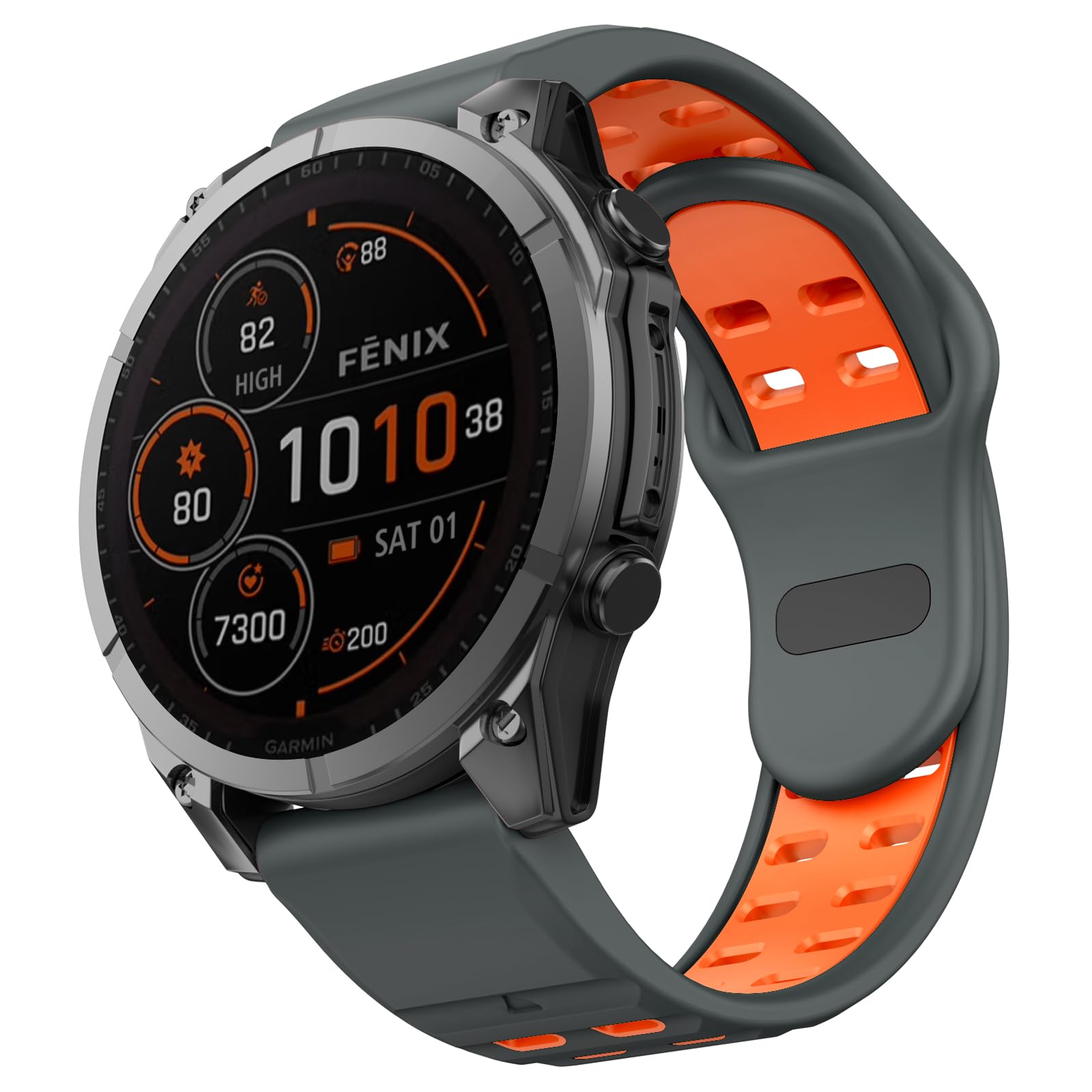 MYSNBKN 26mm Quick Fit Strap for Fenix 8 51mm/Epix Pro 51mm/Fenix 7X Pro/Fenix 7X/Fenix 6X/Fenix 6X Pro/Fenix 5X/Fenix 5X Plus/Fenix 3/Fenix 3 HR, Soft Silicone Replacement Band