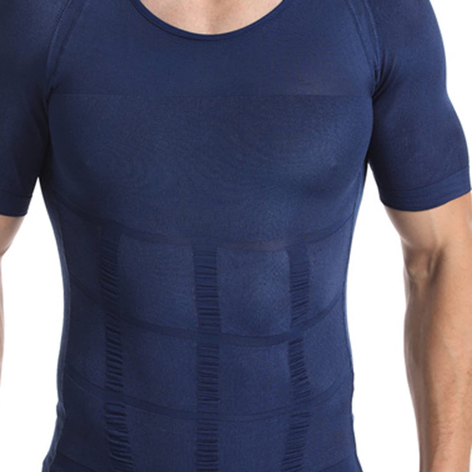 Coole Shapewear-Tanktops für Herren, kurzärmliges, schlankmachendes Kompressionsshirt, Body Shaper t-Shirt – fitnessstudio