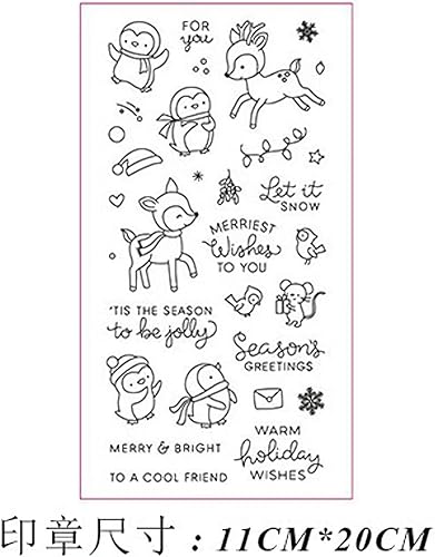 Miniatura 4 de Juego de sellos y troqueles transparentes de pingüinos y ciervos de invierno para hacer tarjetas, plantillas de corte para álbumes de recortes,