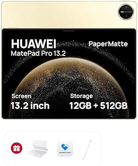 MatePad Pro Tablet 13.2" OLED PaperMatte display, 12GB+512GB, WIFI, PC-Level WPS Office, inbox Smart Keyboard, M-Pen + 3 months HUAWEI Care+, Gold
