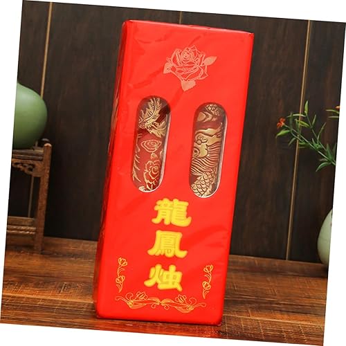 Miniatura 9 de Garneck 1 par de velas de boda de dragón y fénix decoración de mesa de comedor decoración de mesa linterna decorativa burdeos redondo pilar velas de