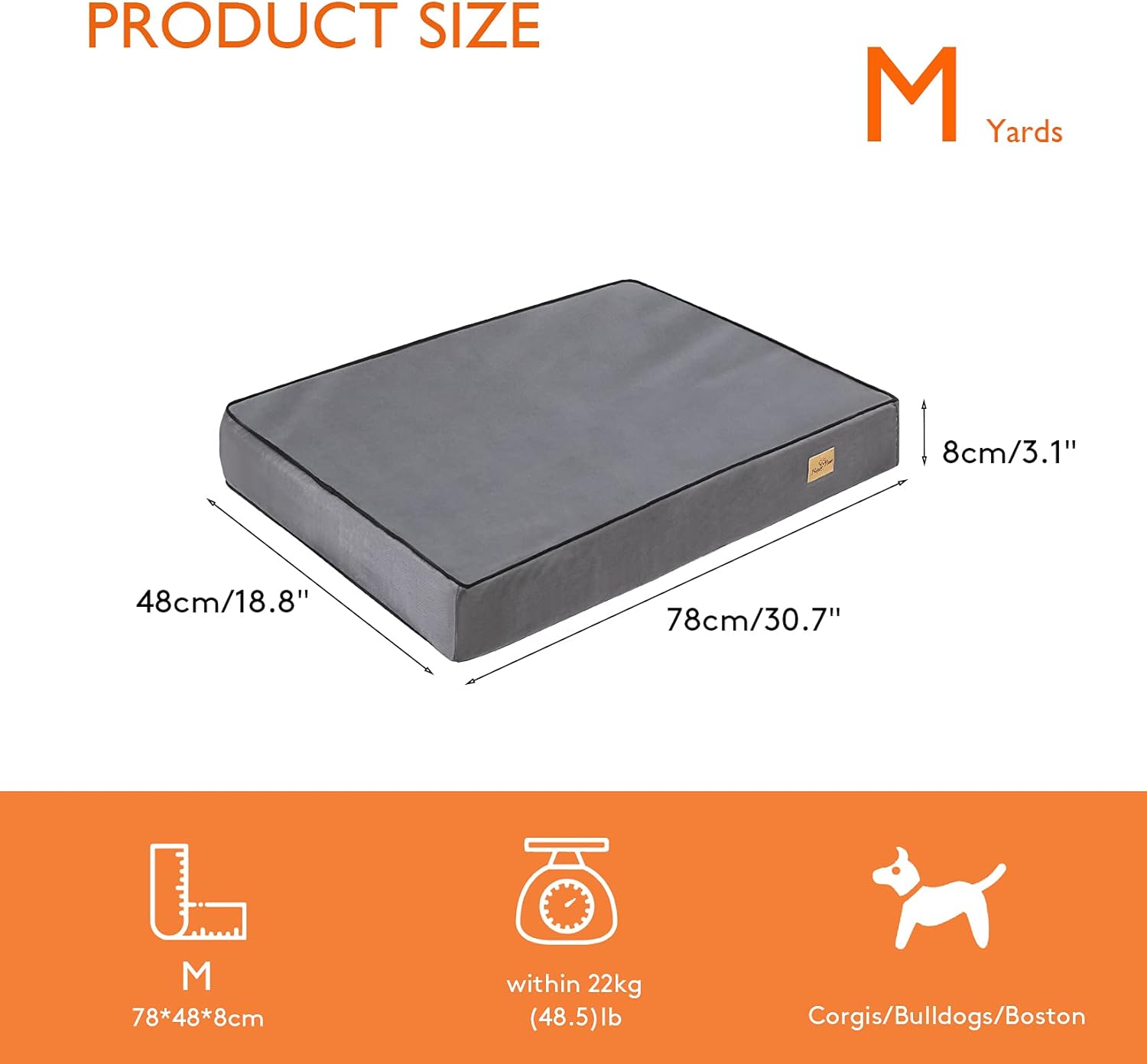 BingoPaw Dog Bed for Dog Crate, Waterproof Orthopedic Foam Dog Crate