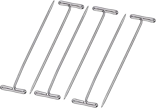 Miniatura 4 de Mudder Paquete de 100 pines en T para peluca de 2 pulgadas con caja de plástico, color plateado