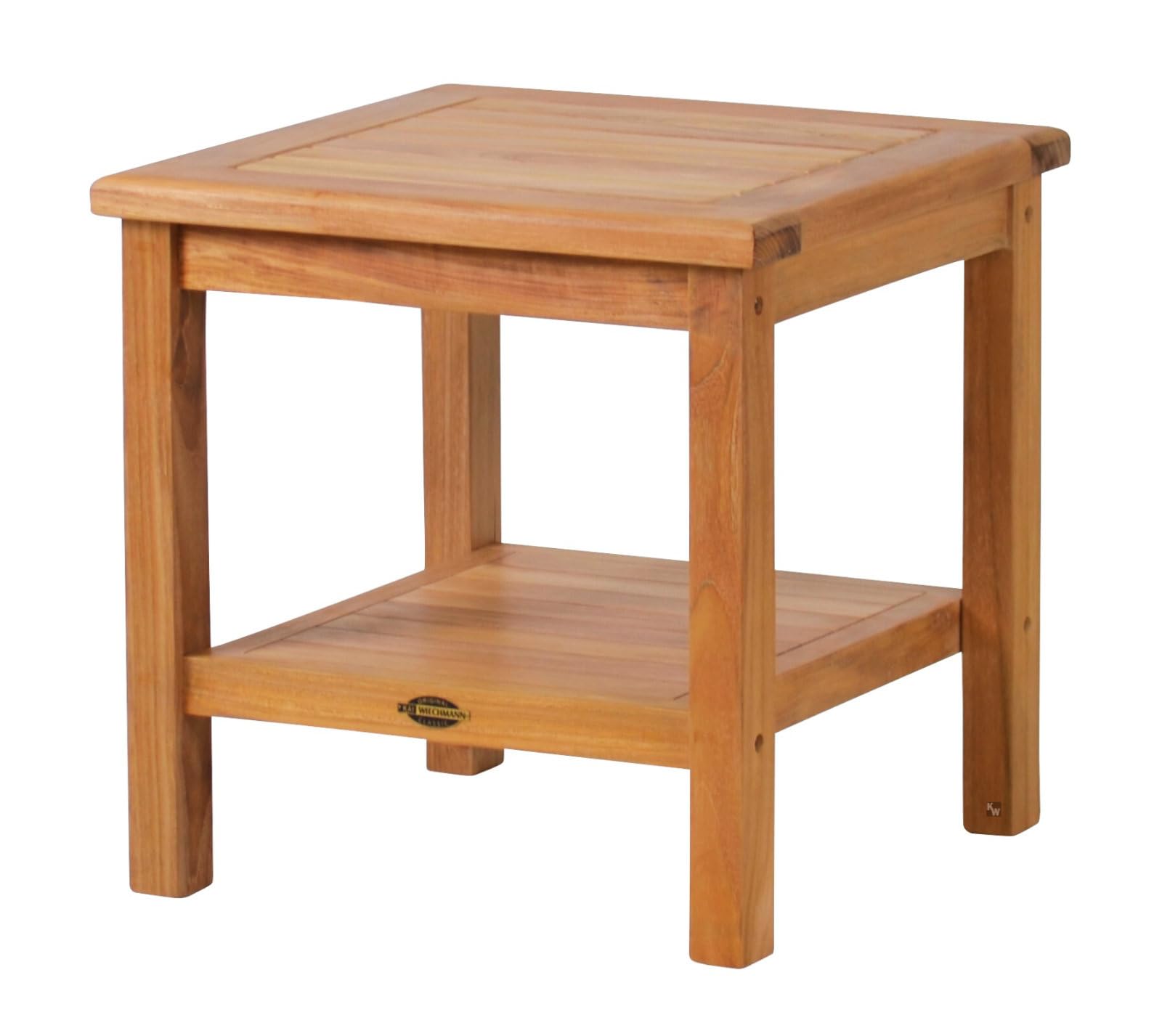 Kai Wiechmann Teak Beistelltisch 50 x 50 cm hochwertig wetterfest 2 Ebenen