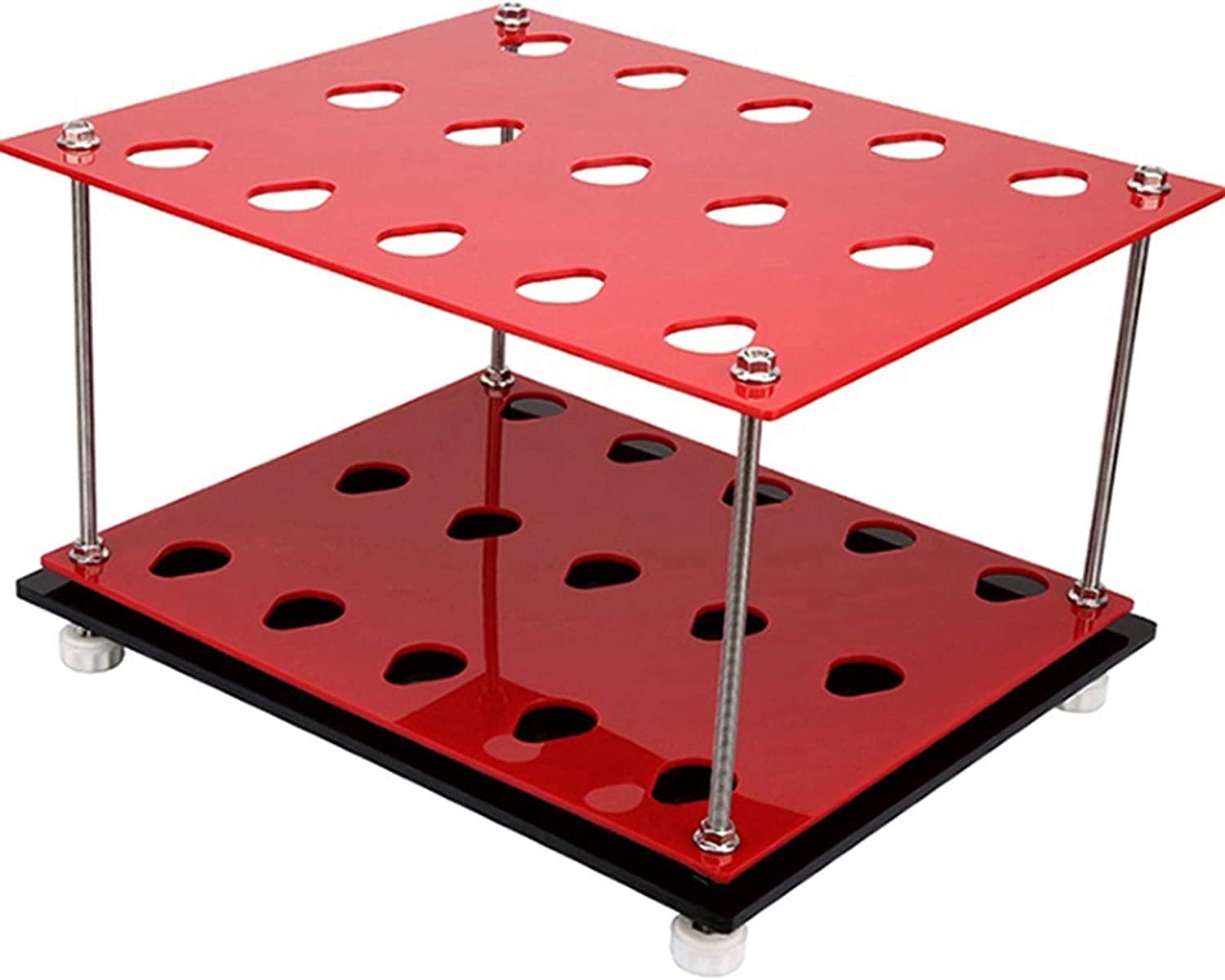 Golf Club Display Stand Putter Storage Rack, 15-Hole Holder, Indoor & Outdoor Acrylic Shelf Organizer Golf Gift Set, Red