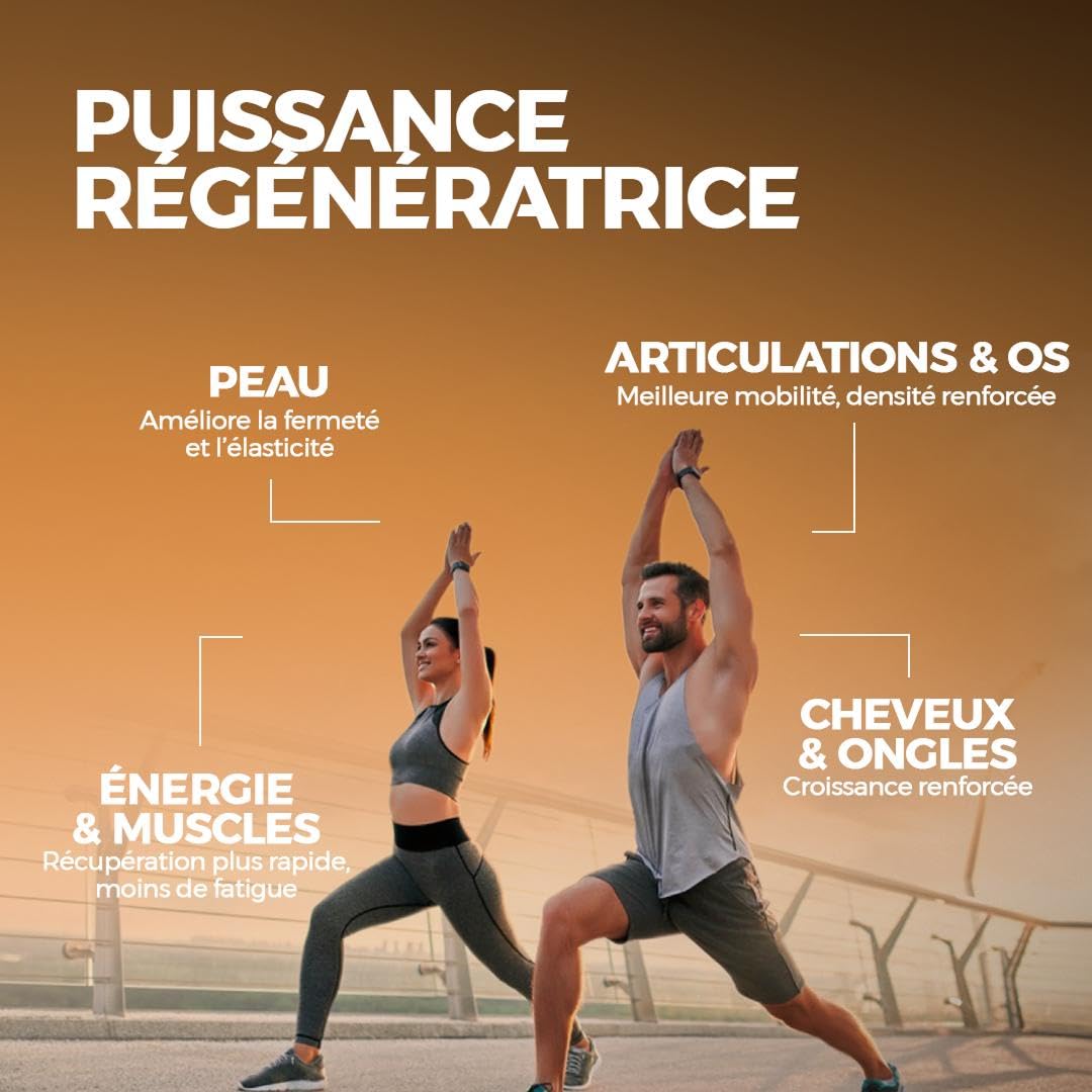 NUVILINE Fit - Collagène Marin Sport - Collagène Hydrolysé En Poudre - Vitamine C BIO + Magnésium - Muscles & Fatigue - Pre/Post Workout - Qualité Premium - Fabriqué En France - 340g (30 doses)