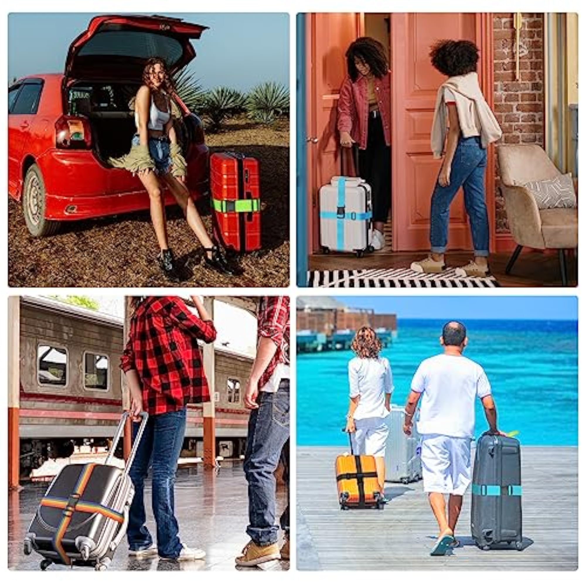 Adjustable Luggage Straps for Suitcases, Travel Essential