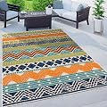 Rugshop Marbella Contemporary Boho Non-Shedding Patio Deck Backyard Indoor/Outdoor Area Rug 7'10" x 10' Multi