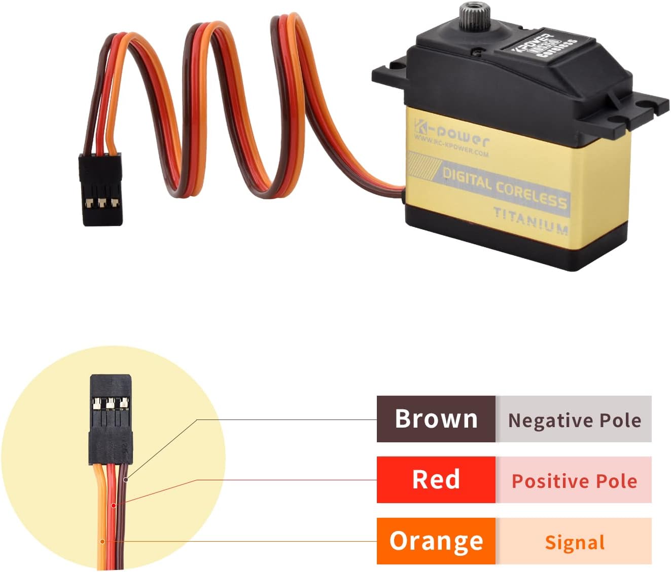 KDS350 35KG Digital Motor Servo, Coreless High Torque IP66 Waterproof Servo for 1/10 1/8 RC Car RC Crawler, RC Steering Servo for RC Robot Arm RC Boat (270 Degree)