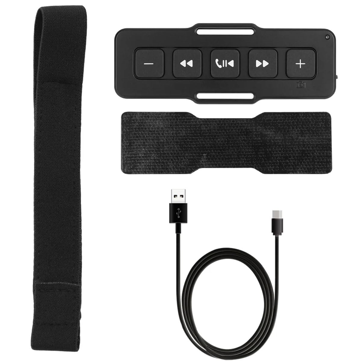 Bouton multimédia de télécommande Bluetooth 5.0 Portable et adhésif avec Bracelet, Contrôleur de téléphone Bluetooth IPX4 imperméable, Réponse aux appels, Musique de contrôle pour Voiture vélo Moto