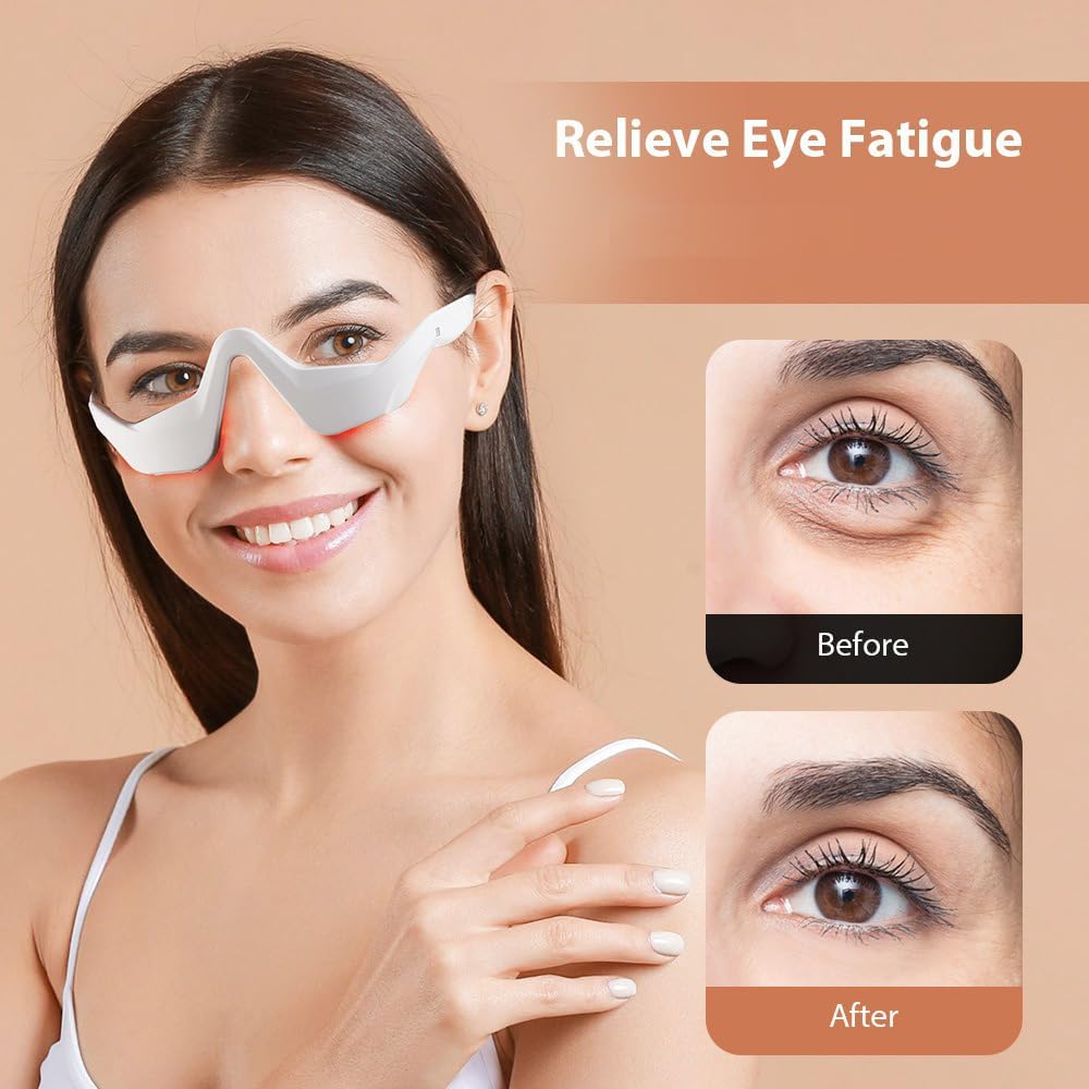Red Light Therapy for Eyes – Microcurrent Under Eye Device for Dark Circles, Puffiness, Eye Bags, Wrinkles & Fine Lines – Hands-Free Eye Care Mask for Women & Men - Image 2