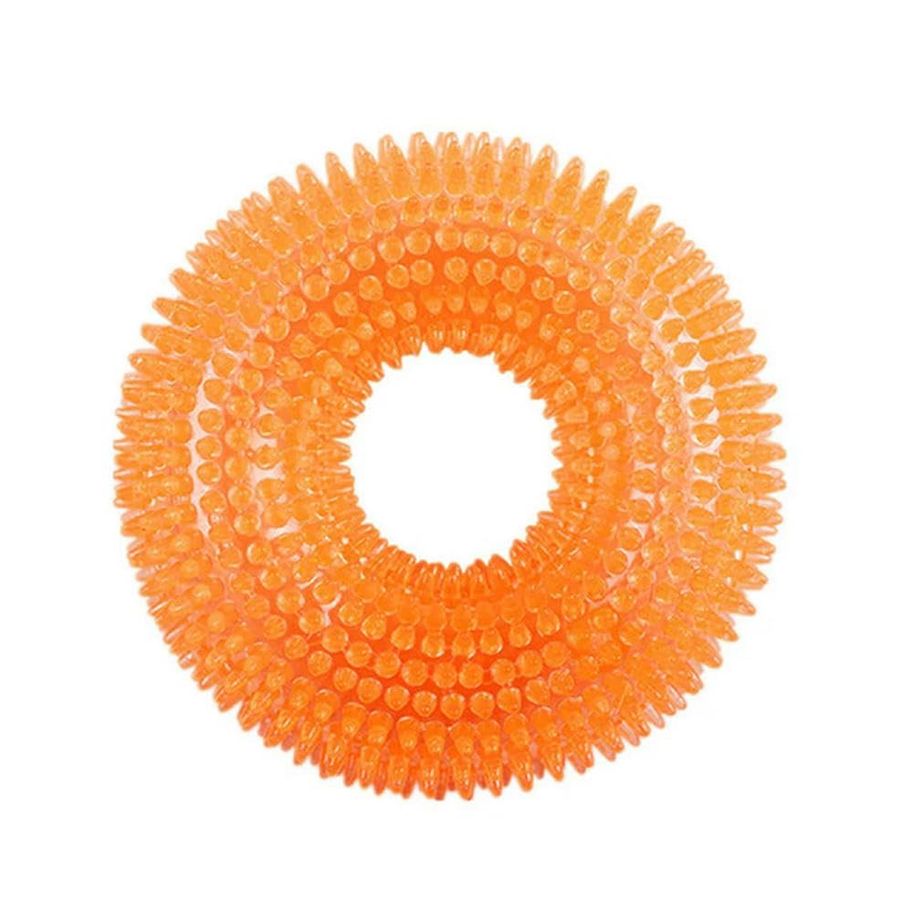 Giocattoli per cuccioli, Giocattoli for cani, giocattolo interattivo da masticare con cigolio, resistente ai morsi, spina e denti aguzzi, 4 pezzi, rosso(Green)