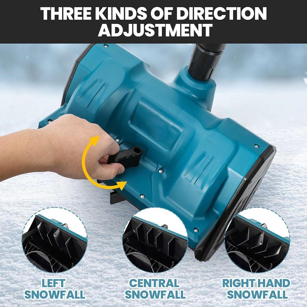 Spazzaneve senza fili con design pieghevole, due batterie incluse, altezza massima della neve 20 cm, distanza di lancio 8 m, ideale per tutti i tipi di strada