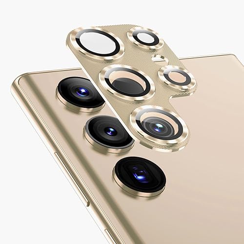 Miniatura 8 de AFARER Protector de lente de cámara para Samsung Galaxy S23 Ultra, resistente a los arañazos, ultra fino, vidrio templado 9H con bordes de aluminio