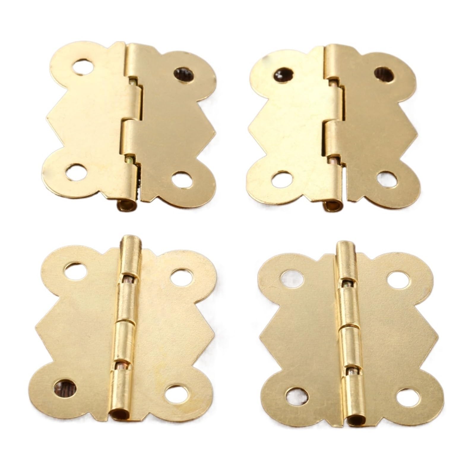 4Pcs Hinges +16 Screws 4 Holes 33 * 40mm Door Furniture Cabinet Hinges