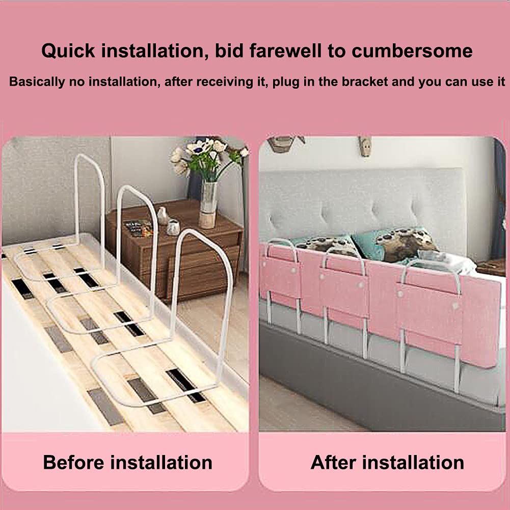 Riel De Cama De Seguridad Portátil, Riel Lateral De Protección De Altura Ajustable, Rieles De Parachoques De Seguridad Y Niños - Valla De Barandilla De Cama Anticaída(Size:60cm,Color:Rosa)