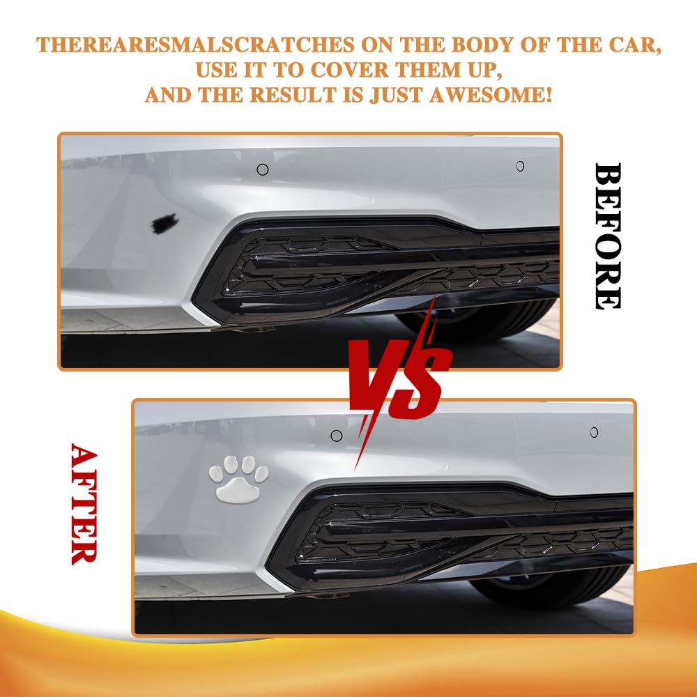 4PCS 3D Dog Paw Print Sticker PVC Car Footprint Sticker Waterproof Cute Dog Paw Print Emblem Decal Universal — view 3