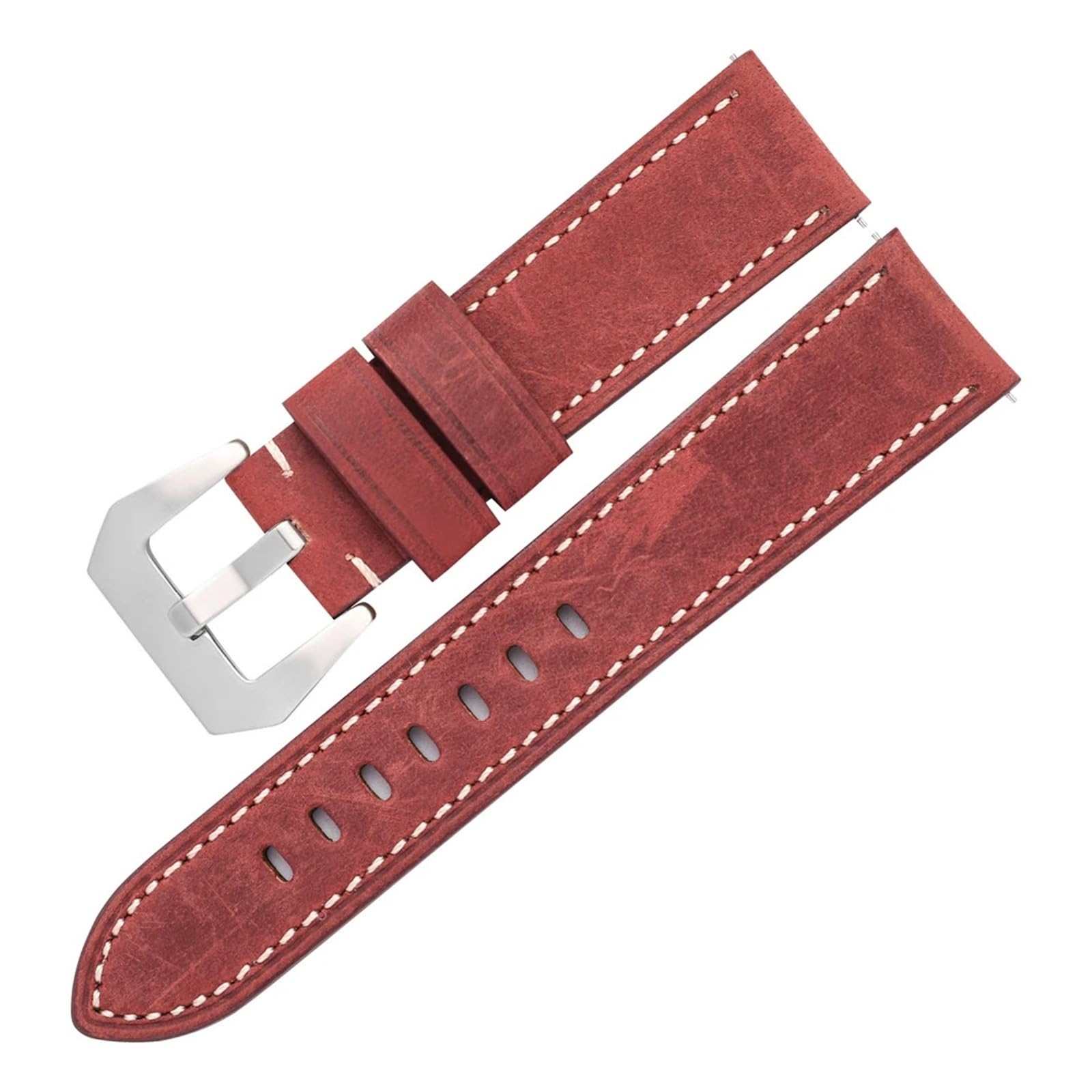 YINGO Bracelets de montre en cuir for hommes, bracelets de rechange en cuir de vache