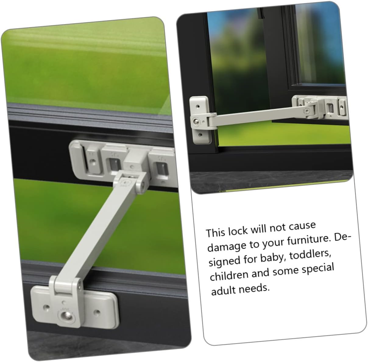 Boy Girl Safety Window Lock Adjustable Strap Lock for Proofing Easy Installation No Damage to Furniture for Cabinets Fridges and Doors