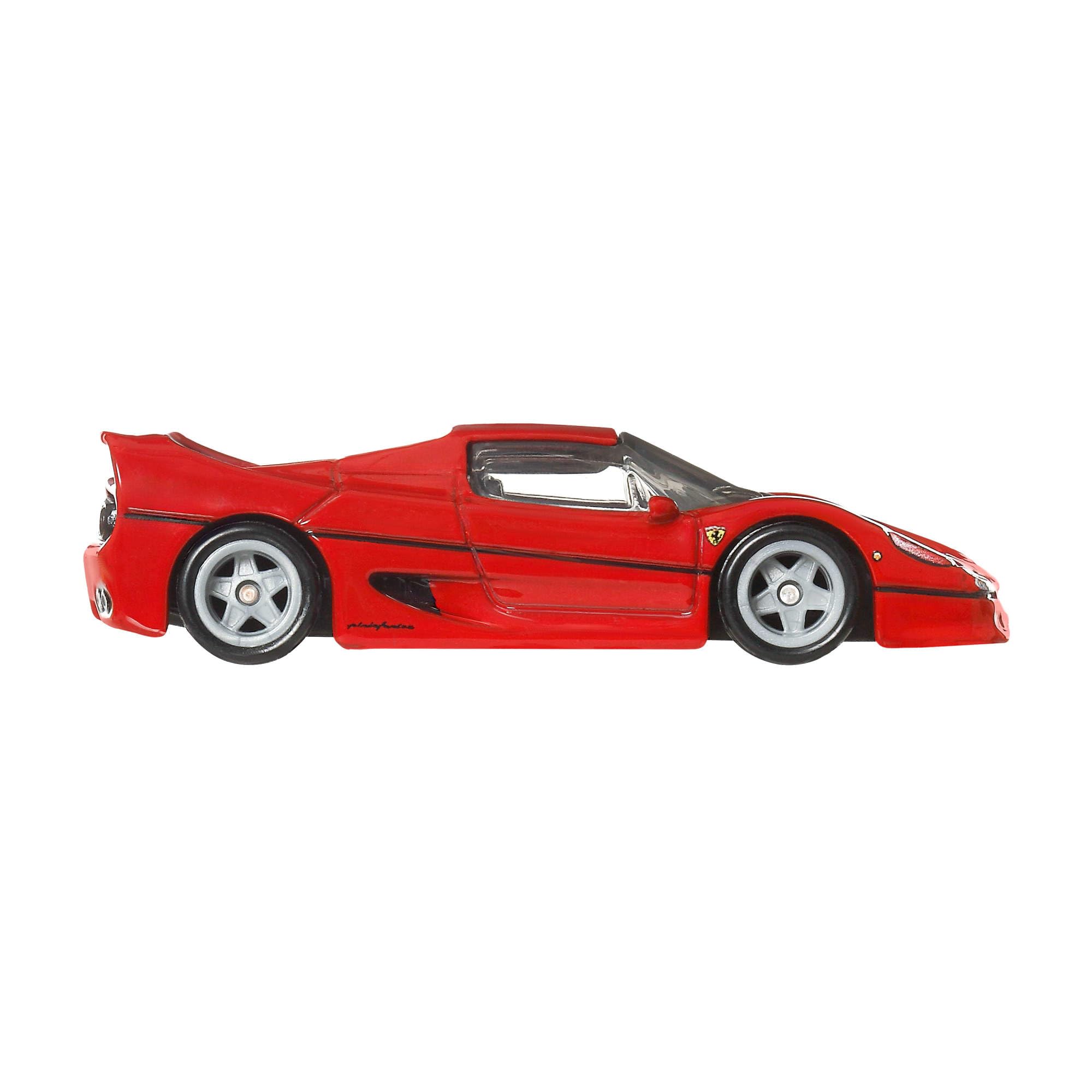 Hot Wheels Ferrari F50 Timeless Icons, Premium Car Culture Kultowe auta Metalowy samochód zabawka w skali 1:64 z oponami Real Riders, JBK56