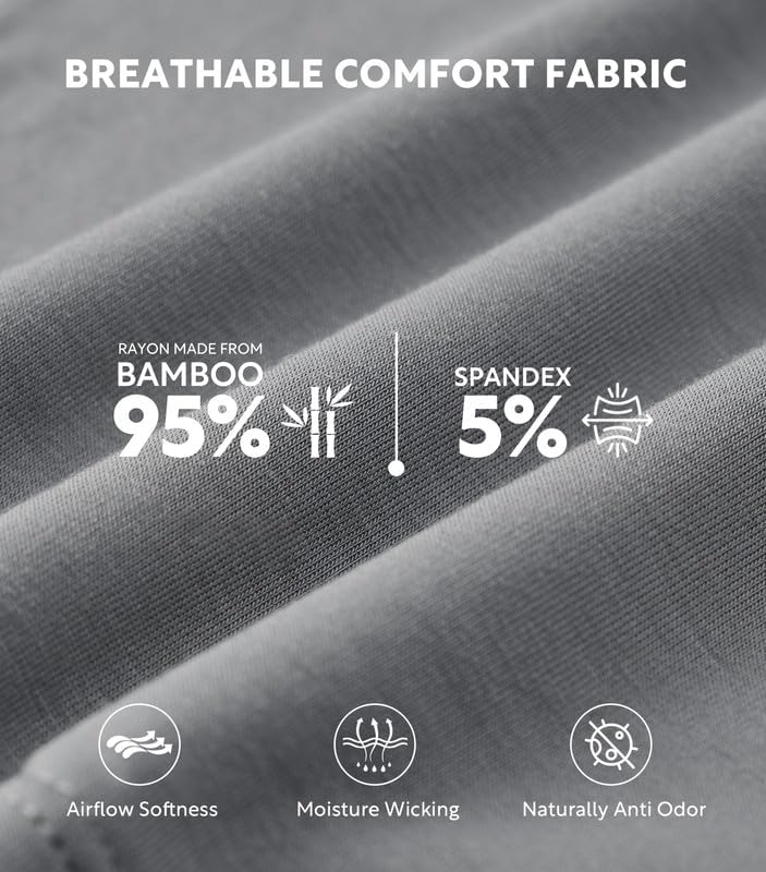 DAVID ARCHY Mens Boxer Shorts Breathable Rayon Made from Bamboo Boxers for Men Loose Fit Mens Underwear 3 or 5 Pack - Image 2