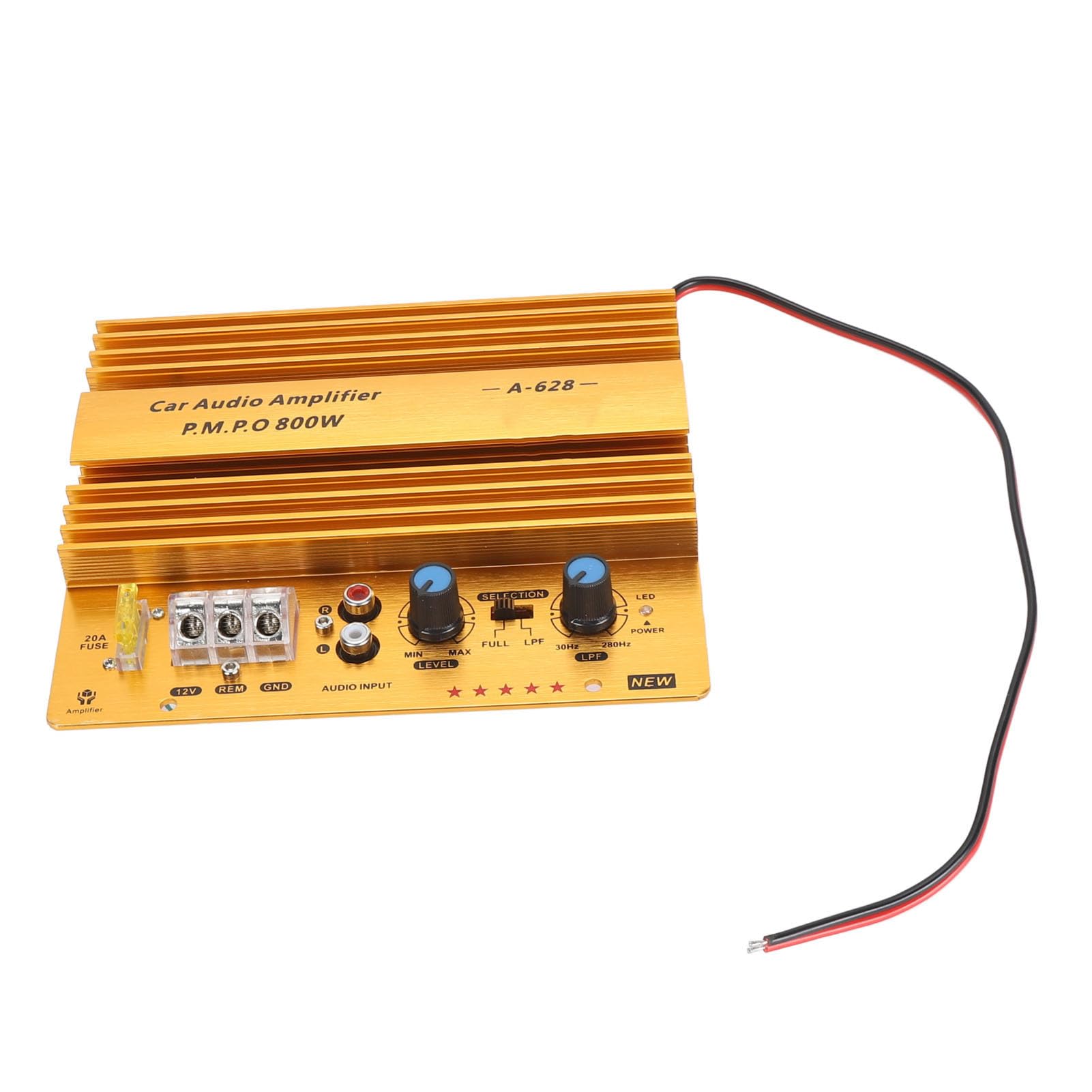 Ejoyous Wzmacniacz Samochodowy 800W, Stop Aluminium 12V