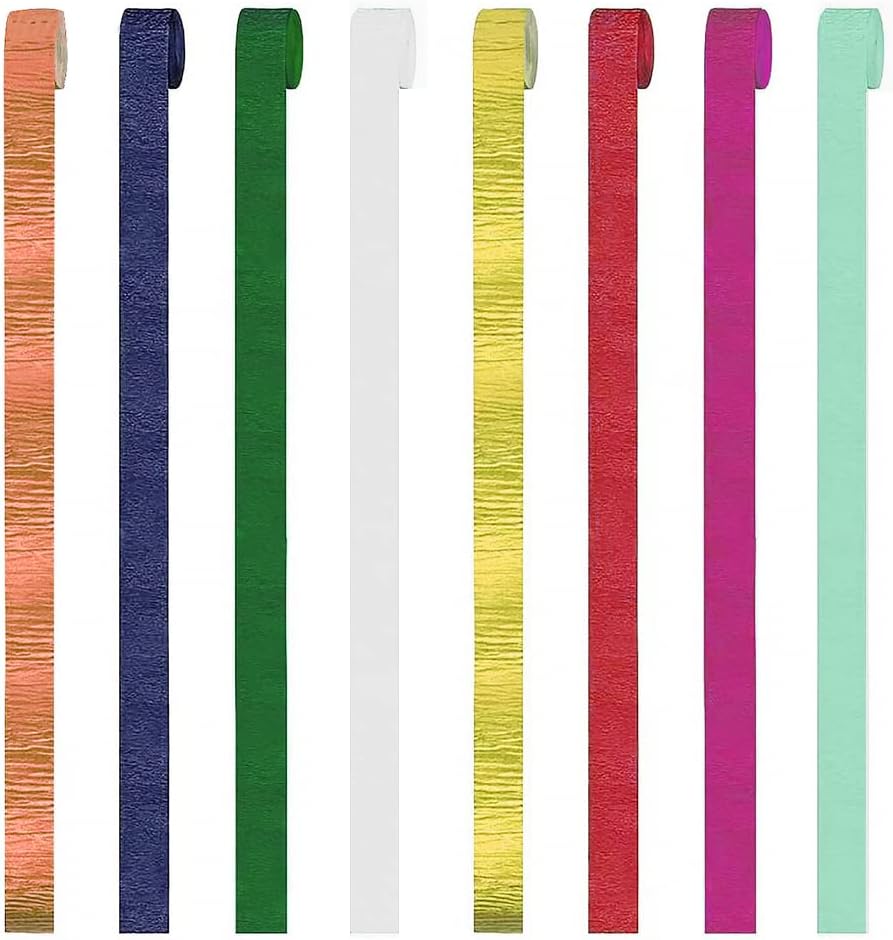 Buy 8 Rolls Rainbow Crepe Paper Streamers,Rainbow Party Decorations for Wedding, Bachelorette