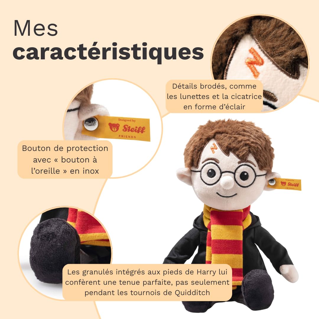 Steiff Peluche Harry Potter, Joli Animal en Peluche, Garçon, Fille & Bébé à partir de 0 Mois, Friends, Nounours 28 cm, Multicolore, 024191