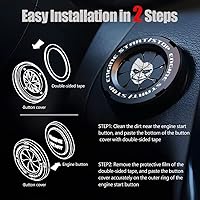 Vista 96 de Tybasthe Cubierta giratoria para botón de oprimir arranque y apagado de motor de automóvil, calcomanía de Batman, decoración interior, cubierta