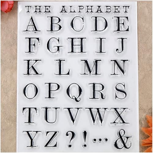 Kwan Crafts Sellos transparentes del alfabeto con letras para decoración de tarjetas y álbumes de recortes de bricolaje