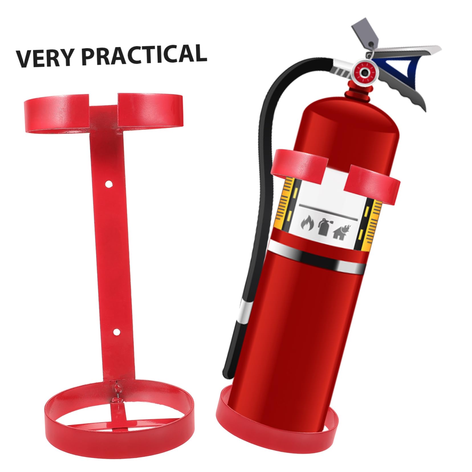 Tofficu Soporte Metálico Soporte de Pared de 5-6kg para Extintor de Incendios Resistente y Fácil de Usar Color Rojo y Material Hierro para Vehículo y Coche