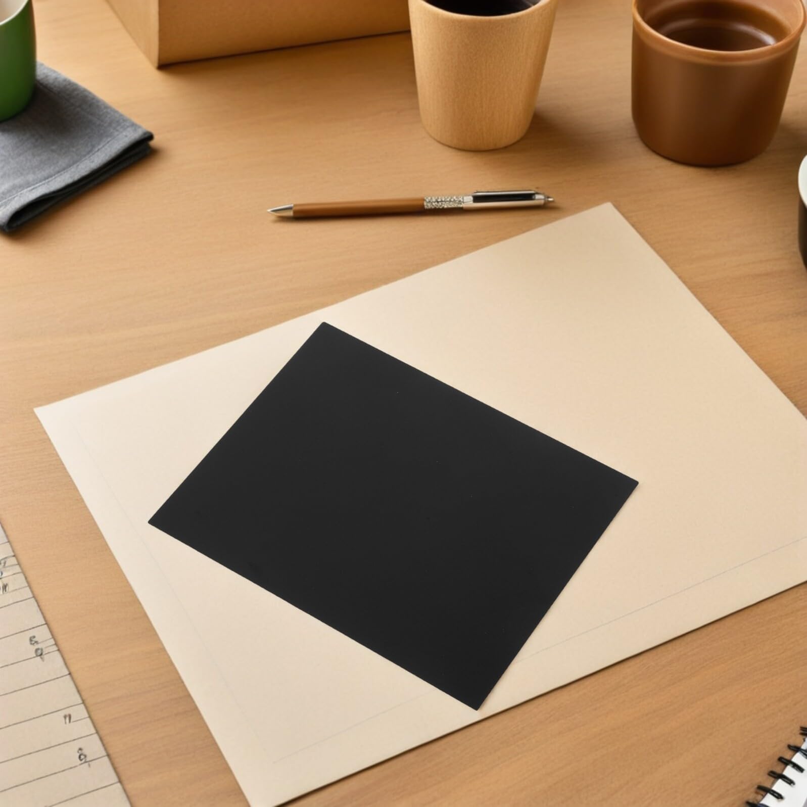 5 Stück 5 Gravierbare Eloxierte Aluminium Rohlinge 7 X 5 Zoll Schwarz Leere Büroschilder Korrosionsbeständige Metallplatten für Türbeschriftung und Gravur Austauschbare