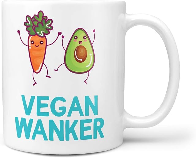 Vegan Wanker Gift Mug Funny Rude for Him Her Men Women Vegans Vegetable Birthday Gifts - TeHe Gifts®