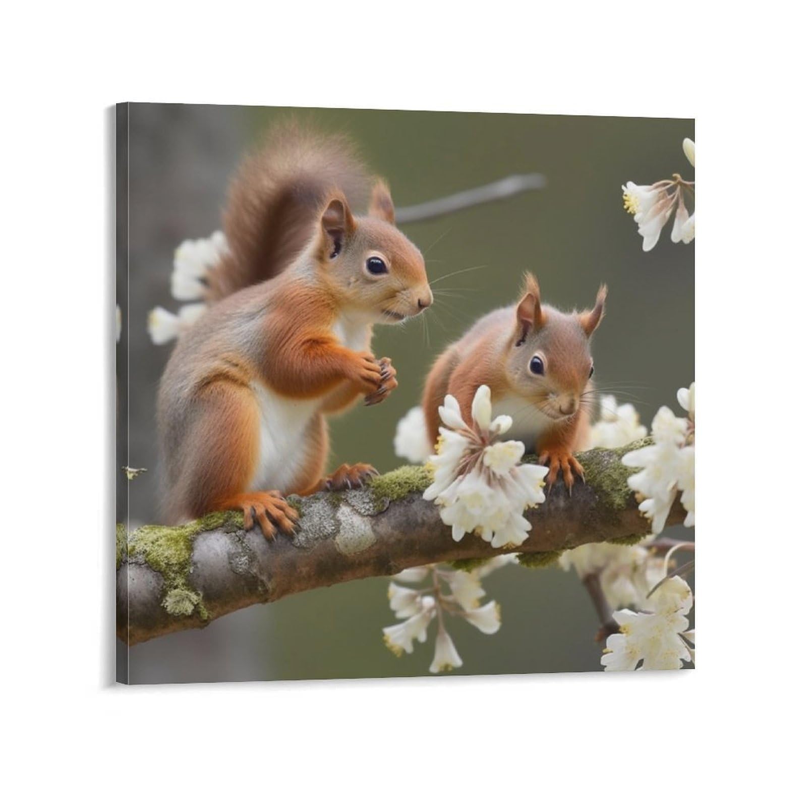 NTVOWPZO Squirrels Canvas Wall Art for Bedroom 24x24inch Canvas Prints Artwork for Walls Modern Picture Artwork Painting for Living Room Aesthetic Wall Paintings for Bathroom Kitchen Office Decor