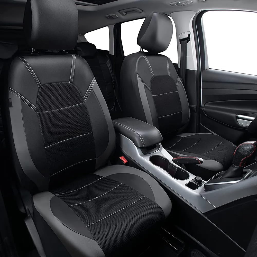 ACRUZ 9 Piezas Fundas Asientos Coche para Hyundai ix55 3.0 V6 CRDi, Transpirable Juego Completo Accesorios de Asiento de Coche,B-Grey