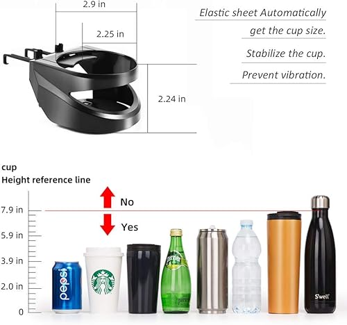 Miniatura 7 de Soporte para botella de bebida con soporte para ventilación de automóvil, ventilación de aire acondicionado, café, agua, jugo, taza de té, soporte