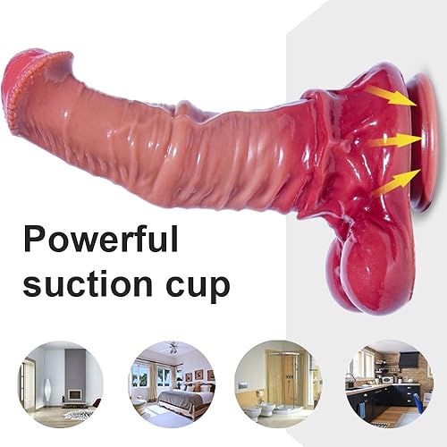 Miniatura 4 de Gran consolador gigante realista de 13.8 pulgadas, diseño de caballo realista, silicona segura para el cuerpo, base de ventosa para diversión manos