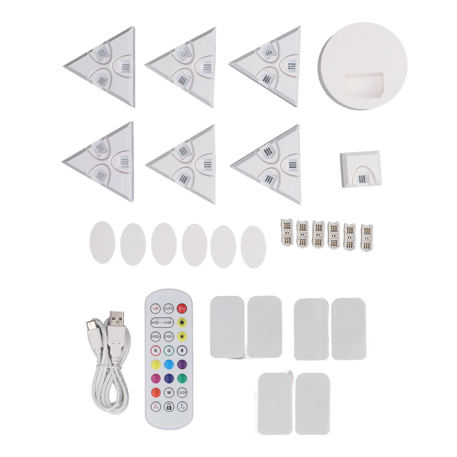 RGB-LED-Lichtpaneele in Dreiecksform, intelligente Wandleuchten mit Musik-Synchronisation für Tuya, mehrfarbiges für das Gaming-Zimmer, kabellose Bluetooth-Steuerung,
