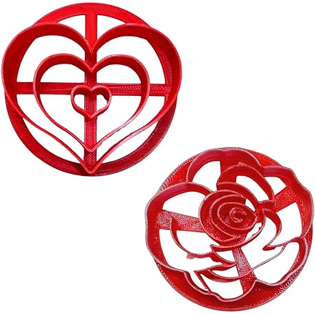 LOVE THEMED HEART ROSE DESIGNS CONCHA CUTTER MEXICAN BREAD MOLD