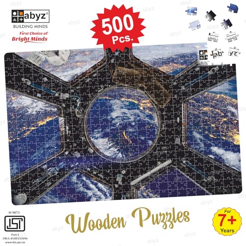 Image of ABYZ Wooden Jigsaw Earth Spacecraft Puzzle with 500-Pieces Play and Learn Educational Puzzle for Kids and Children aged7+ and Adults Toy for Improving Memory & Problem Solving