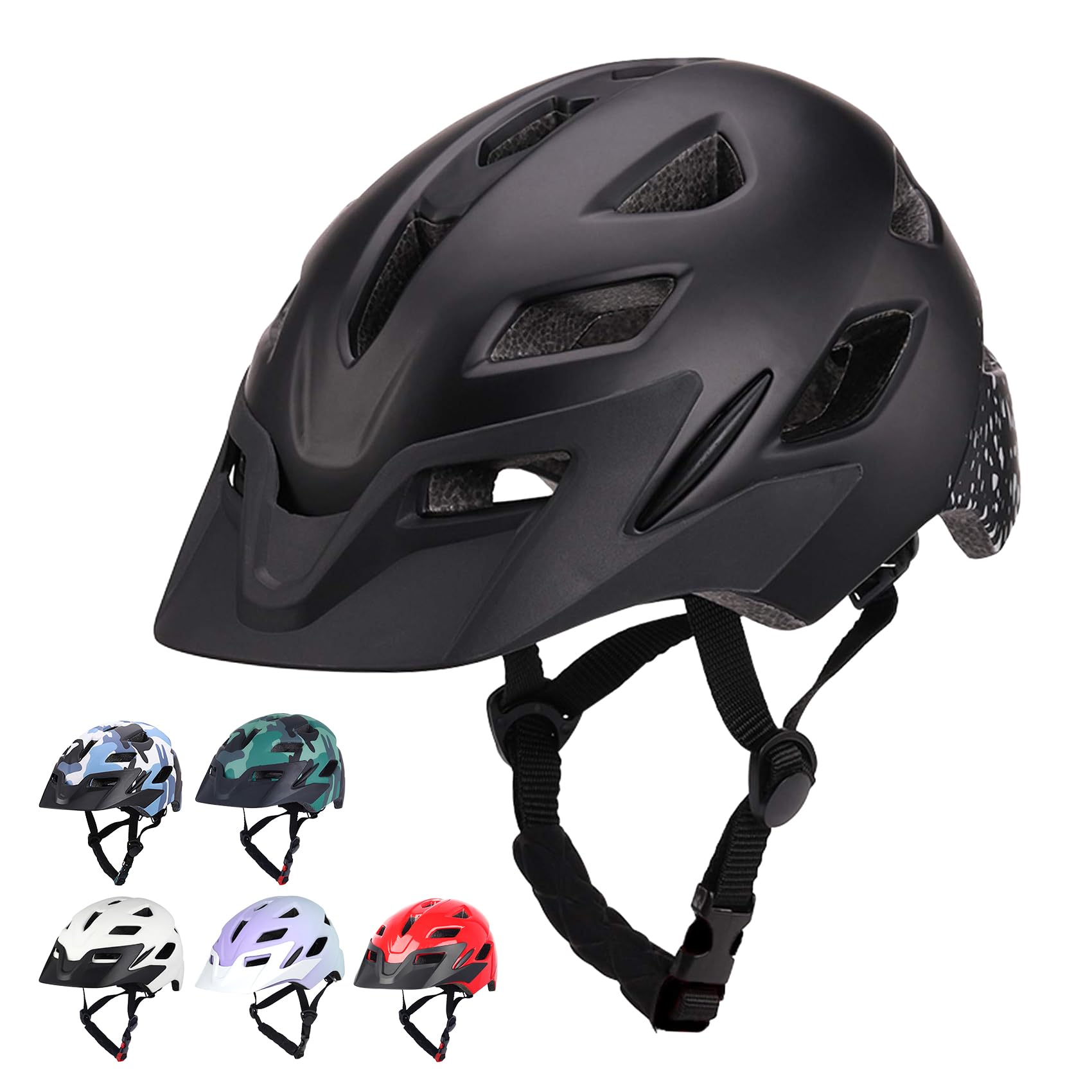 Photo 1 of Kids Bike Helmet, Adjustable Toddler Youth Helmet with Detachable Visor & LED Light for 3-5/5-8/8-12 Years Boys Girls, Multi-Sport Helmet for Bicycle Cycling Scooter Skating, 2 Sizes