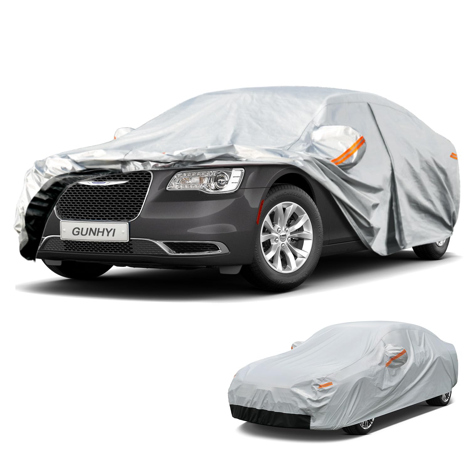 GUNHYI 6 Layer Car Cover Custom Fit Chrysler 300/300M (2004-2026) Waterproof All Weather, Heavy Duty Outdoor Snow Sun Rain Uv Protection (Ships from US Warehouse, Delivery 3-8 Days)