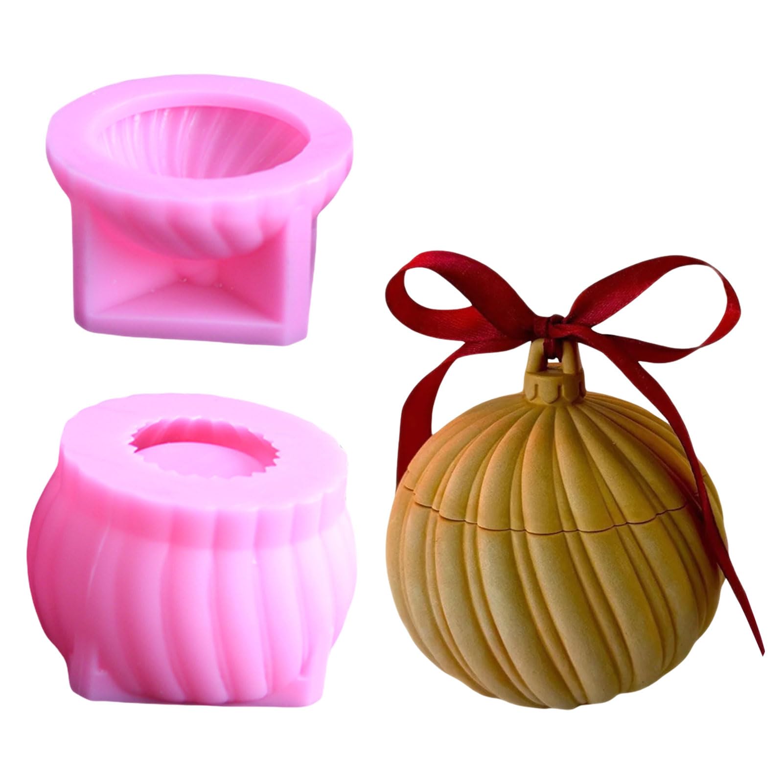 Forma de bola creativa molde de almacenamiento de silicona para manualidades de resina perfecto para candelabros y almacenamiento