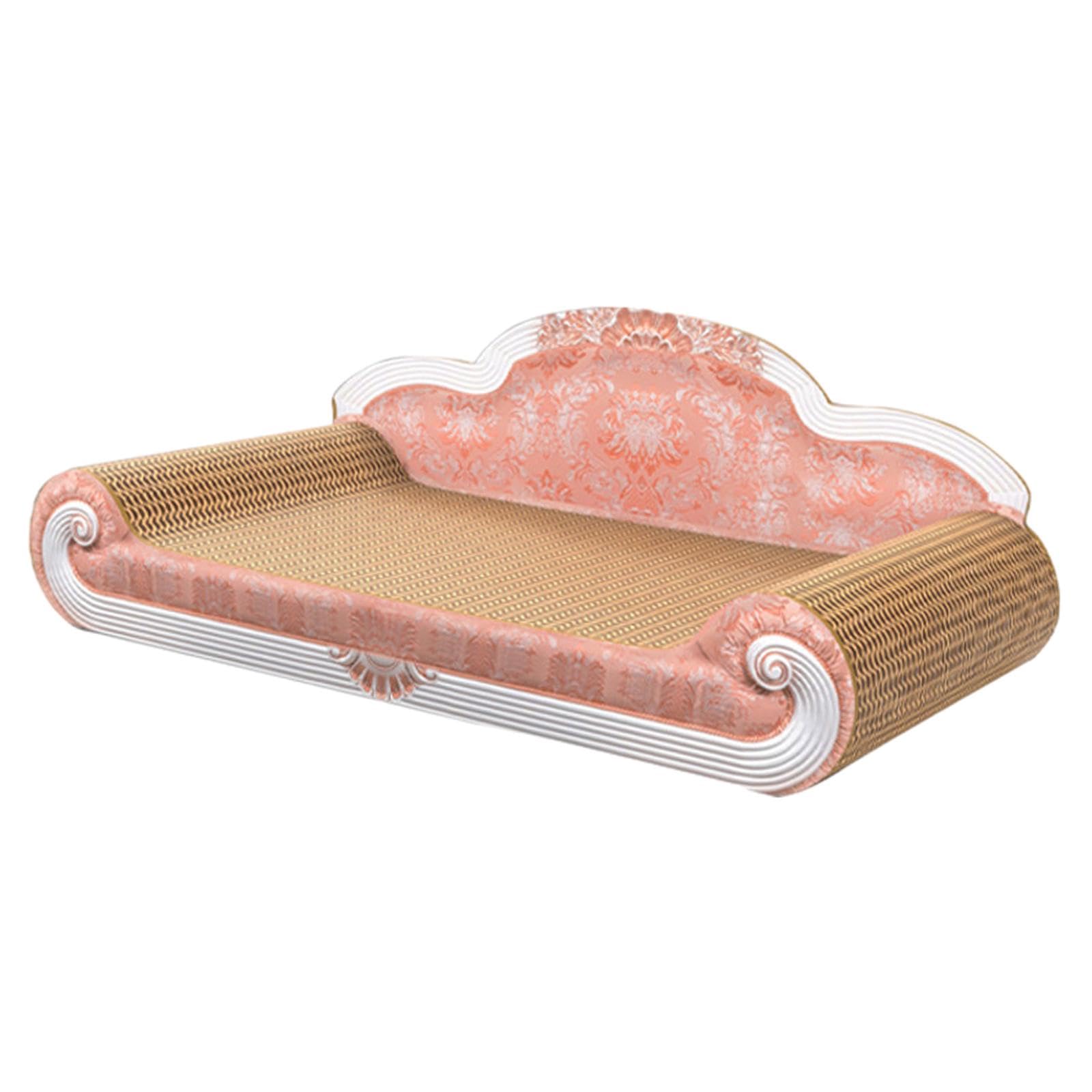 LOVIVER Kratzbrett aus Pappe für Katzen, Katzenspielzeug, vielseitiges, verschleißfestes Kratzsofa aus Pappe für Katzen zum Kratzen der Pfoten, Rosa