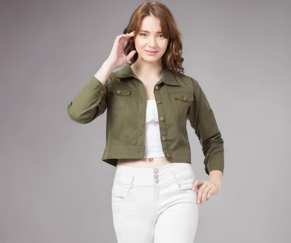 Women Cotton Blend Regular Solid Casual Jacket